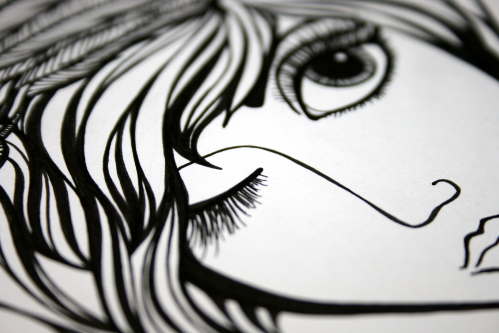 Feathersongs for Factory Girls / Original sketch by Jody Pham.