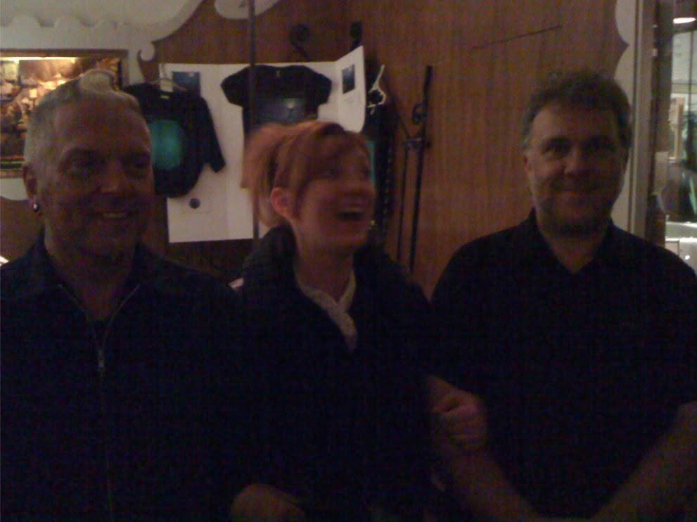 Rebecca with John Fryer and Robin Guthrie.