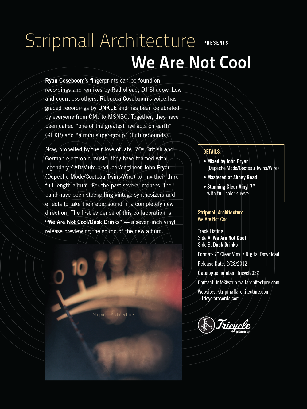 We Are Not Cool / Promotional one-sheet.